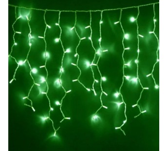Гирлянда светодиодная ECOLA 220V IP44 Бахрома 5x0.5м 135Led Зеленый, Green, 8 режимов, прозр.провод с вилкой (1/30)#2110288
