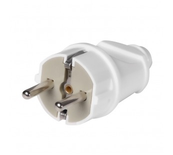 Вилка SMARTBUY прямая с заземлением белая 16А 250В (SBE-16-P01-w) (1/50)#2116333