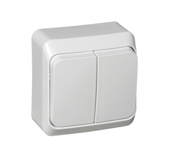 Выключатель 2-кл. О/У ЭТЮД 10А IP20 бел. Systeme Electric BA10-002B (1/25/200)#2135653