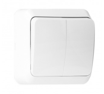 Выключатель SMARTBUY 2-клавишный 10А, ОУ, белый "Юпитер" (SBE-03w-10-SW2-0) (1/10)#2123066