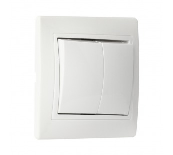 Выключатель SMARTBUY скрытая установка, 2-клавишный 10А белый, керамика "Венера" (SBE-01w-10-SW2-0-c) (10/200)#2123071
