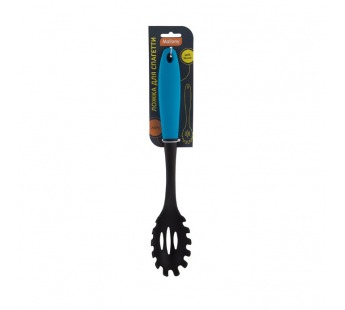 Ложка для спагетти KT-05B, нейлон (черный) с цветной ручкой (цвет: голубой) (1/20/60)#2110302