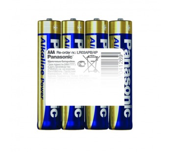 Элемент питания PANASONIC  LR03 Alkaline Power SR4 (б/б) (48/240)#2110297