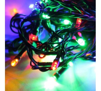 Гирлянда светодиодная ECOLA 220V IP20 Нить 10м 160Led RGBW, 8 режимов, зеленый провод с вилкой (1/30)#2110440