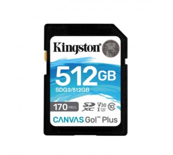 SDXC  512GB  Kingston Class 10 UHS-I U3 V30 Canvas Go Plus (170/90 Mb/s)#2110369