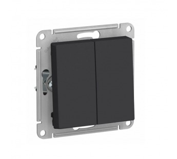 Механизм выключателя 2-кл. С/У ATLASDESIGN 10А IP20 (сх. 5) 10AX карбон Systeme Electric ATN001051 (1/5/20)#2135594