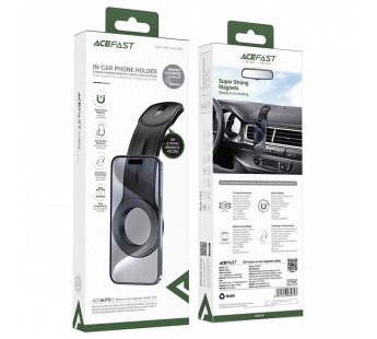 Держатель автомобильный ACEFAST D19, для смартфона, пластик, металл, магнит, торпедо, цвет: чёрный (1/86)#2127532