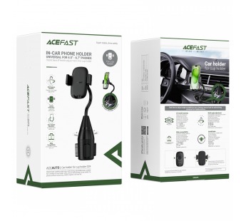 Держатель автомобильный ACEFAST D24, для смартфона, пластик, подстаканник, цвет: чёрный (1/46)#2127531