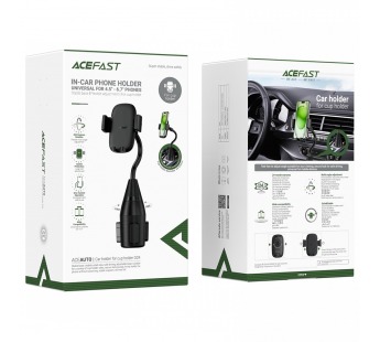 Держатель автомобильный ACEFAST D24, для смартфона, пластик, подстаканник, цвет: чёрный (1/46)#2139131