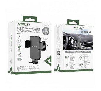 Держатель автомобильный ACEFAST D27 press, для смартфона, пластик, воздуховод, цвет: чёрный (1/108)#2136842