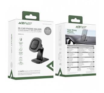 Держатель автомобильный ACEFAST D51, для смартфона, пластик, магнит, торпедо, цвет: чёрный (1/12/96)#2127524