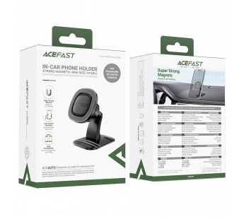 Держатель автомобильный ACEFAST D51, для смартфона, пластик, магнит, торпедо, цвет: чёрный (1/12/96)#2136948