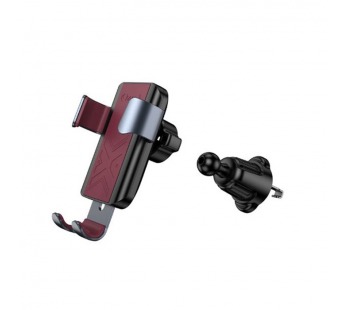 Держатель автомобильный HOCO H70 Gamble, для смартфона, пластик, воздуховод, цвет: чёрный/красный (1/132)#2136989