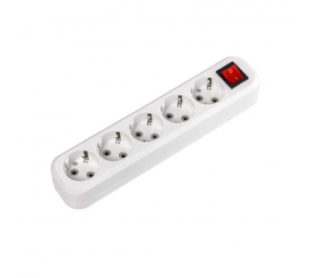 Колодка розеточная SMARTBUY 5 гнезд 16А/3,5кВт c выключателем и заземлением (1/60)#2123074