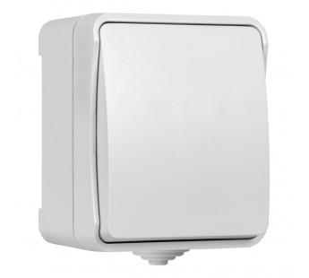 Выключатель SMARTBUY наружная установка 1-клавишный 10А, IP54, белый, "Сатурн" (18/216)#2123076