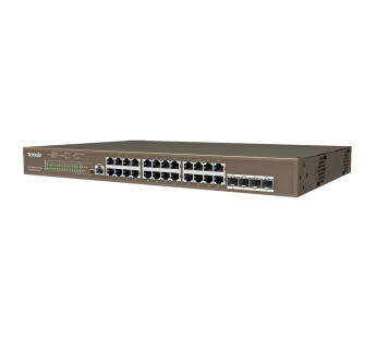 Коммутатор TENDA TEG5328P-24-410W уровня 3, PoE, управляемый гигабитный, 24*10/100/1000 Base-T Ethernet ports, 4*1000 Base-X, порт SFP (1/3)#2127447