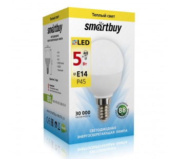 Лампа светодиодная SMARTBUY P45 5Вт 220V 4000K E14 (глоб, нейтральный свет) (10/100)#2112998