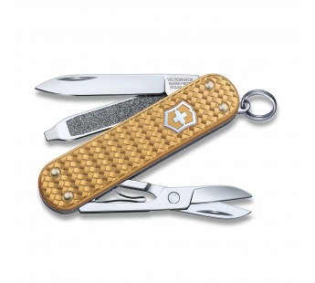 Нож перочинный Victorinox Classic Precious Alox, 58 мм., 5 функций, золото (подар. коробка)#2135576