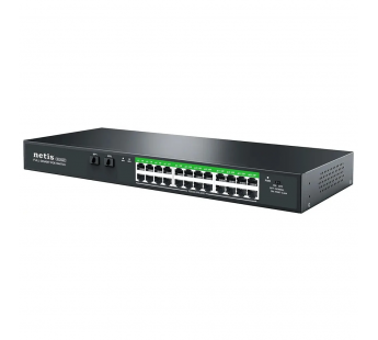 Коммутатор NETIS P124GC 24x1Гбит/с 2SFP 24PoE+ 360W неуправляемый (1/5)#2127454