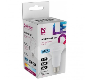 Лампа светодиодная DEFENDER R63 8Вт E27 4000К рефлектор нейтральный белый (10/100)#2112909