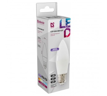 Лампа светодиодная DEFENDER C37 12Вт E27 6500К свеча холодный дневной (10/100)#2112959