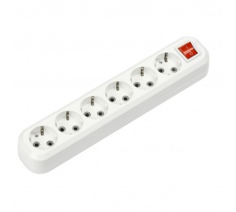 Колодка розеточная SMARTBUY 6 гнезд 16А/3,5кВт c выключателем и заземлением (SBE-16-6-00-ZS) (1/60)#2123126