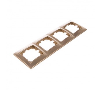 Рамка INTRO на 4 поста гор., скрытой установки, Plano, шампань (1/14/140/1400)#2111180