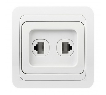 Розетка SMARTBUY скрытая установка, 1-местная компьютер+телефон RJ-45+Phone 1 местная белая "Марс" (SBE-02w-S1-RJPH) (1/10)#2113165