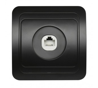 Розетка SMARTBUY скрытая установка, 1-местная телефонная черная "Марс" (SBE-02b-S1-PH)#2112560