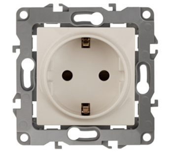 Розетка ЭРА серии ЭРА 12 скрытой установки 2P+E Schuko 16АХ250В без м.лапок слоновая кость (1/10/100/3600)#2140526