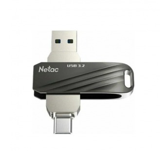 USB 3.0  32GB  Netac  US11 Dual  чёрный/серебро  (USB 3.0 / Type C)#2110679