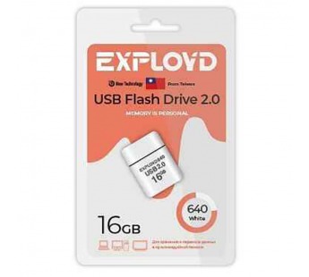 USB  16GB  Exployd  640  белый#2110349