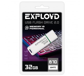 USB  32GB  Exployd  670  белый#2110567