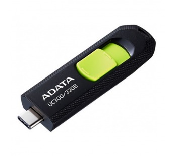 USB 3.2  32GB  A-Data  UC300  чёрный/зелёный#2110592