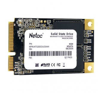 Внутренний SSD  Netac  256GB  N5M, mSata (mini SATA), R/W - 540/490 MB/s, 3D NAND#2111642