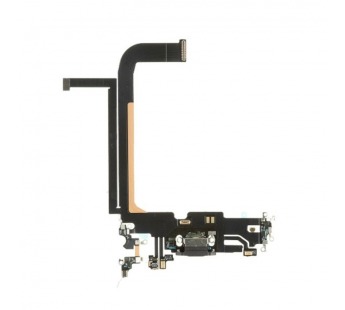 Шлейф для iPhone 13 Pro Max + разъем зарядки + микрофон (черный) (100% components)#2138433