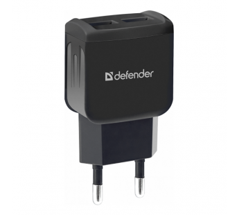 Блок питания сетевой 2 USB DEFENDER EPA-13, черный, 5V/2.1А, пакет (1/50/200)#2119764