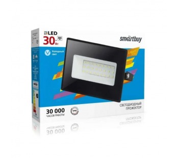Прожектор светодиодный SMARTBUY SBL-FLLIGHT-30-65 30W 6500K IP65 2400Лм 148x33x120 мм холодный свет (1/80)#2118517