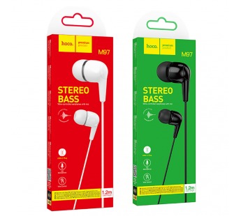 Наушники внутриканальные HOCO M97, микрофон, кнопка ответа, регулятор громкости, кабель Type-C, цвет: чёрный (1/420)#2116976