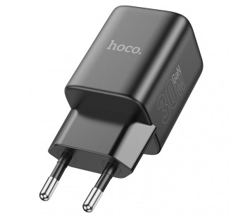 Блок питания сетевой 1 Type-C HOCO N43 Vista, 3000mA, пластик, QC3.0, PD30Вт, цвет: чёрный (1/12/120)#2124658