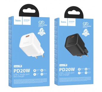 Адаптер сетевой HOCO N64, PD20Вт (белый) #2119785