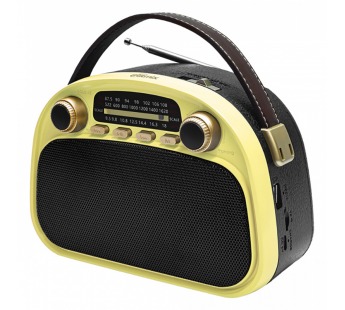 Радиоприемник трёхдиапазонный RITMIX RPR-040 LEMON, Bluetooth v.5.3, USB флэш/microSD, MP3, вход USB Type-C, ручка для переноски, лимонный(1/18)#2129434