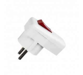 Вилка SMARTBUY угловая с/з с выключателем белая 16А 250В (SBE-16-P12-w) (1/20/240)#2116317