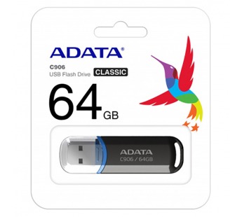 USB  64GB  A-Data  C906  чёрный#2110546