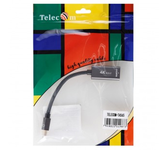 Переходник miniDP(M)--> HDMI-F 0.15м , оплетка, 4K@60Hz, TELECOM (TA565) (1/200)#2111532