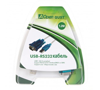 Кабель-переходник USB Am--> RS-232 DB9M, винты (добавляет в систему COM порт) Aopen (1/30)#2111520