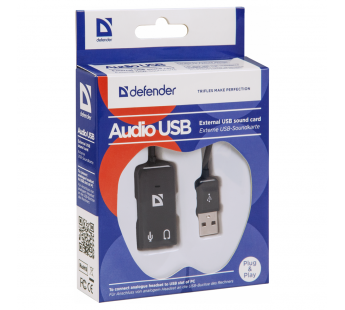 Переходник DEFENDER для гарнитуры Audio USB Переходник 2х3.5мм jack ->USB (1/50/400)#2111476