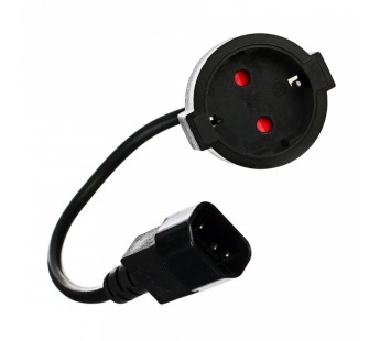 Кабель-переходник UPS--> розетка (IE-320 C14 to Socket Type-F) 3Gx0,75mm2 <VDE> VCOM <CE002> 0,15m (1/45)#2111575