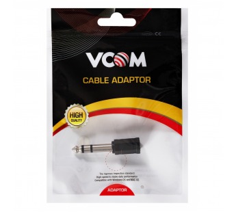 Переходник 6.35мм M (штекер)--> 3.5мм F (гнездо) VCOM <CA546> (1/500)#2111498