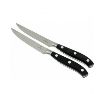 Набор кухонных ножей Victorinox Forged Steak, компл.: 2 шт., чёрный (подар. коробка)#2111093
